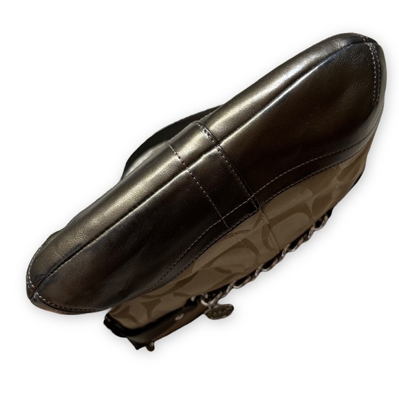 Vintage Coach Signature Chain Duffle Crossbody Shoulder Bag Convertible Tan - Picture 8 of 17